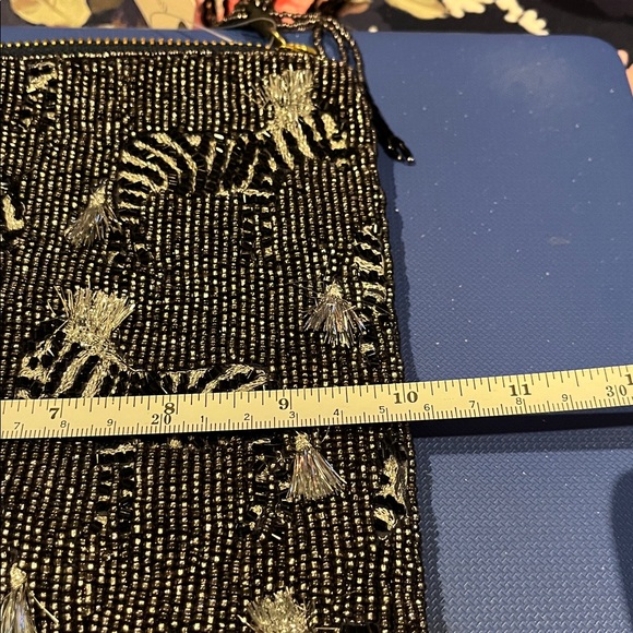 Anthropologie beaded clutch zebra NWT - Picture 8 of 9